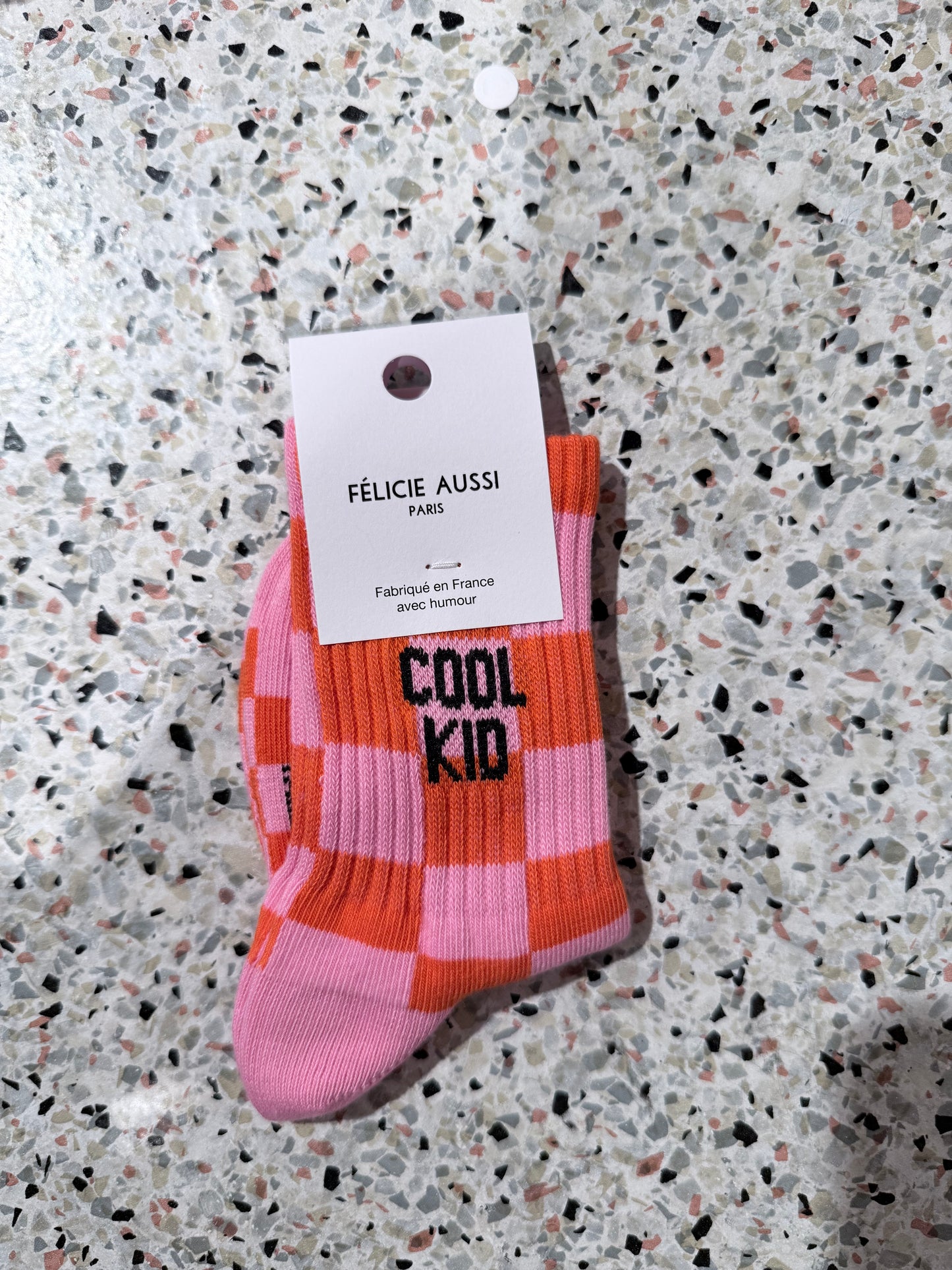 Chaussettes COOL KID damier rose - 27/30