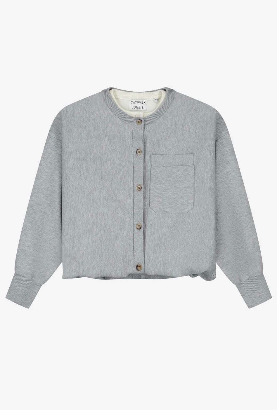 Double layer cardigan grey