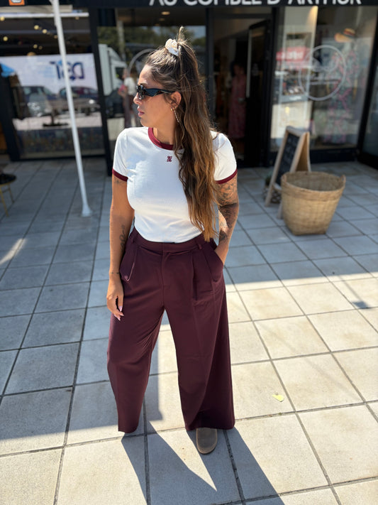 Pantalon story - bordeaux