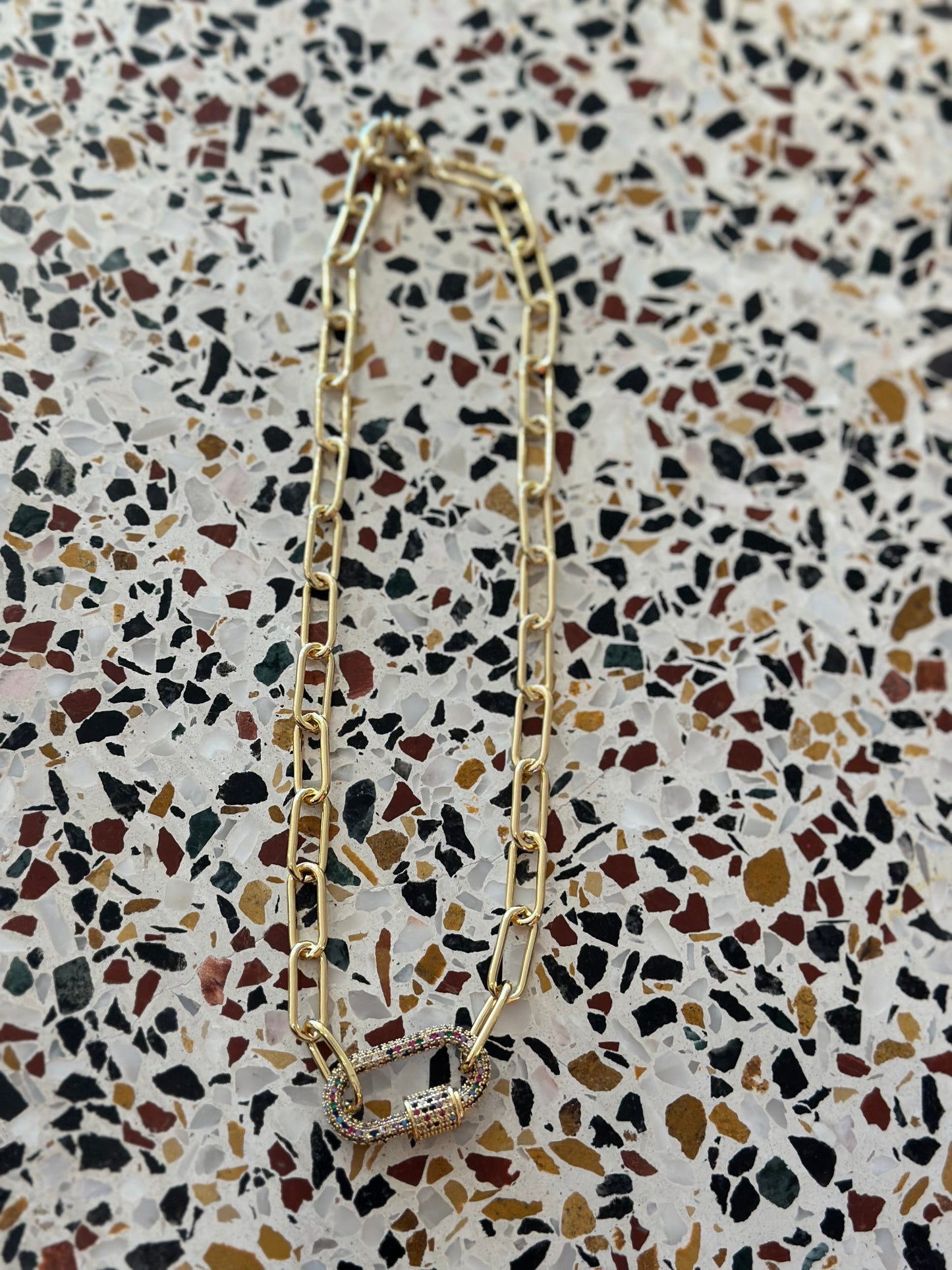 Collier gold strass