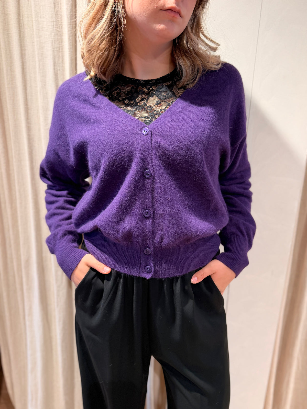 Cardigan Aspen - aubergine