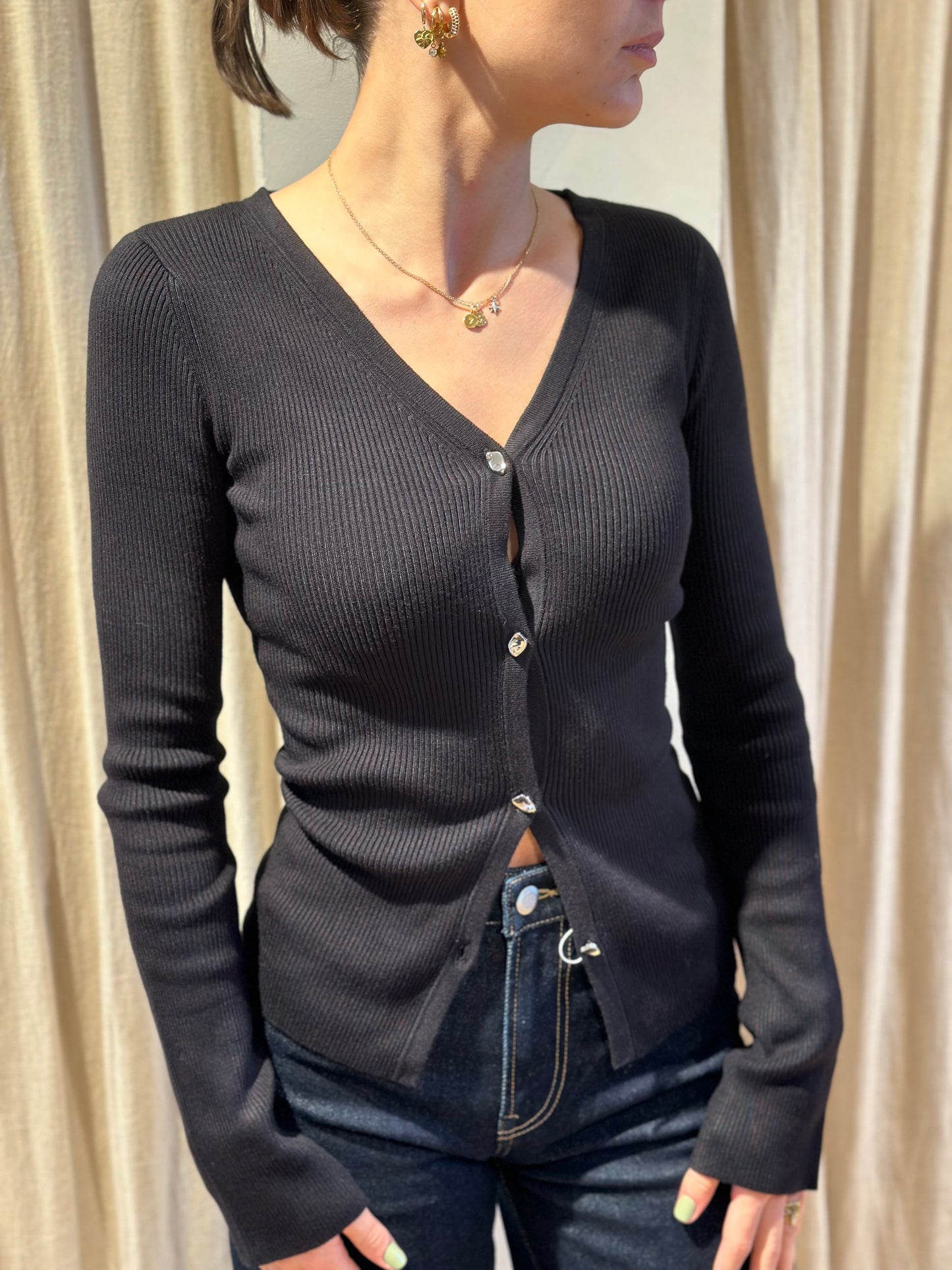 Davi Knit cardigan - black