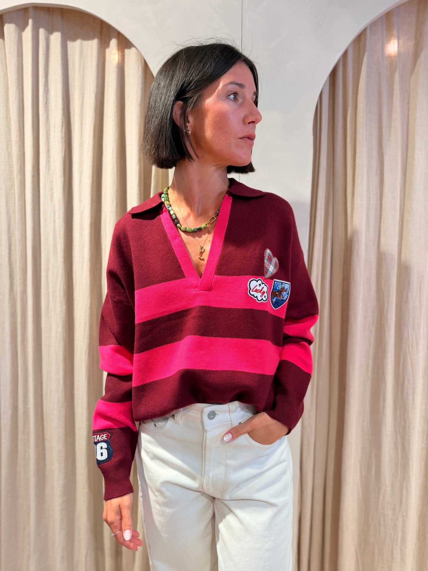 Pull-over Oriane bordeaux
