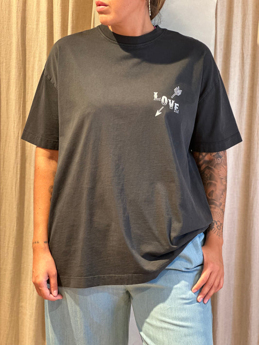 Oversized graphic t-shirt - faded dark