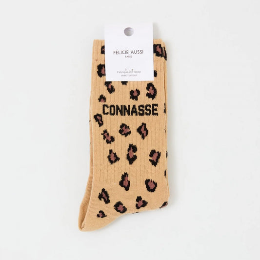 Chaussettes CONNASSE léopard sable - 36/40
