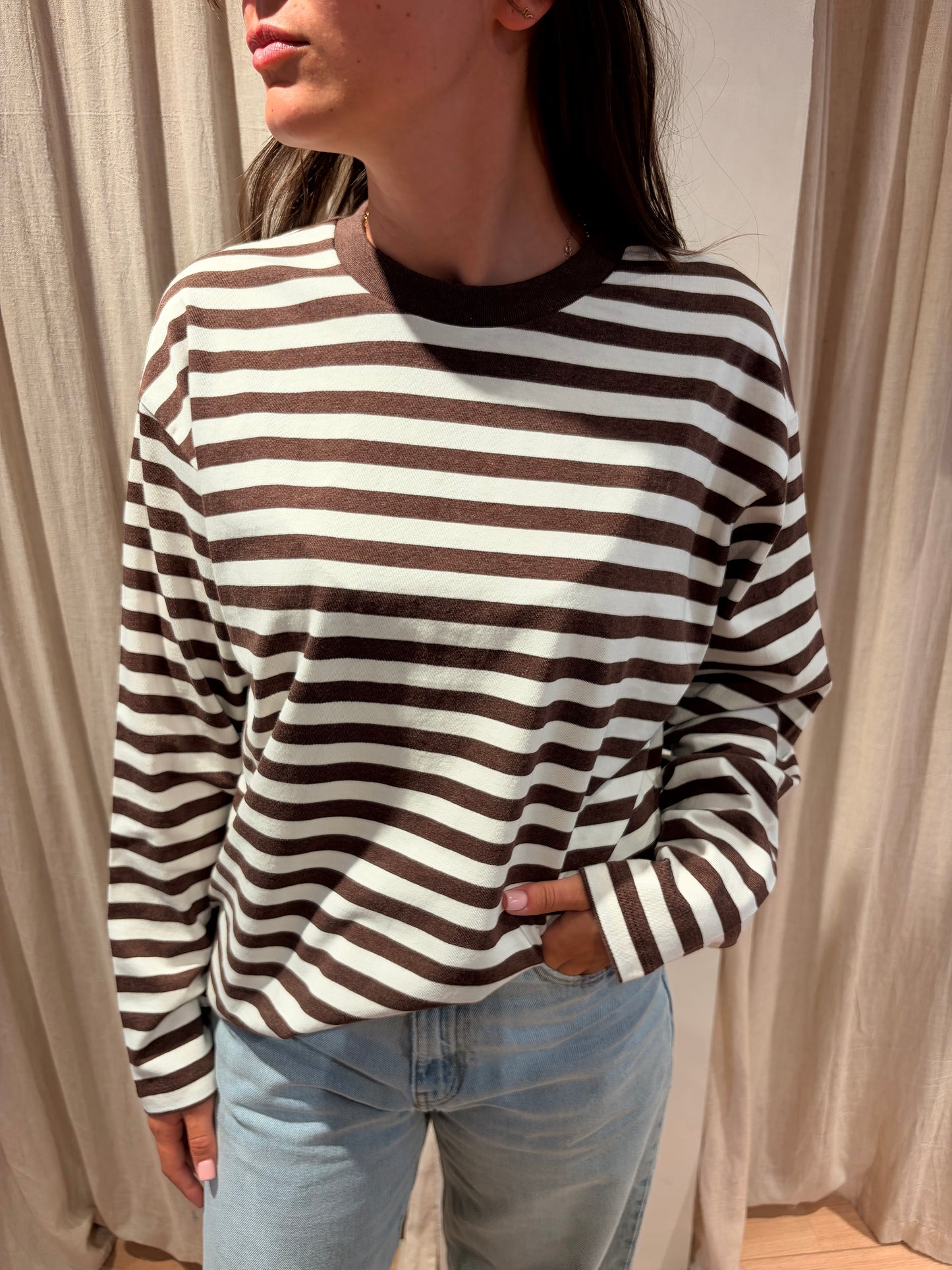 Striped long sleeve - Coffee Bean