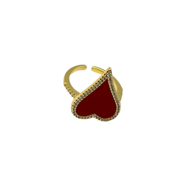 RING HEART - red