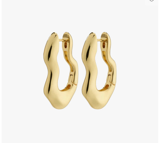 LOULIA wavy earrings gold-plated