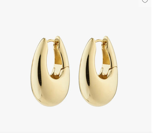 AUTUMN chunky retro hoop earrings gold-plated