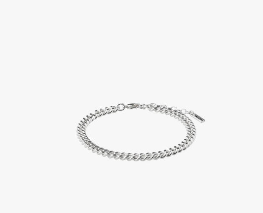CHARM curb chain bracelet silver -plated