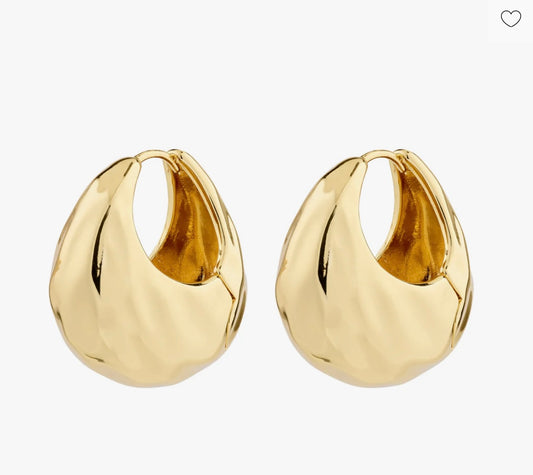 BELIEVE chunky hoop earrings gold-plated