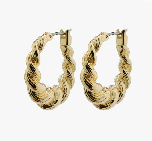 EILEEN twirl hoop earrings gold-plated