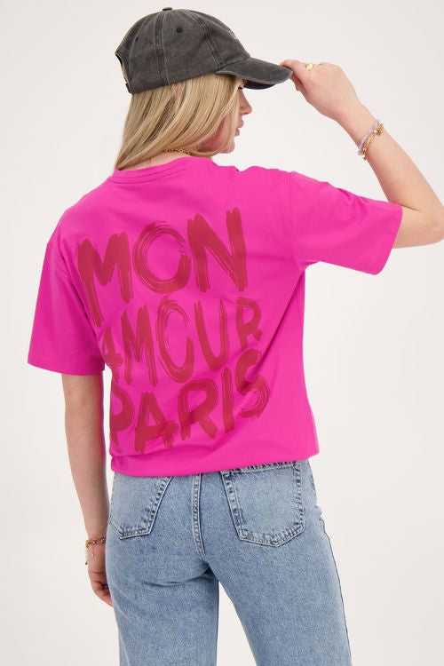 T-shirt rose Mon amour Paris