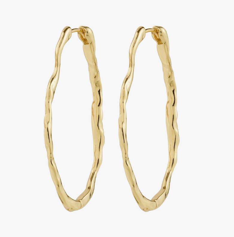 Boucles d'oreilles créoles TIMBER plaquées or