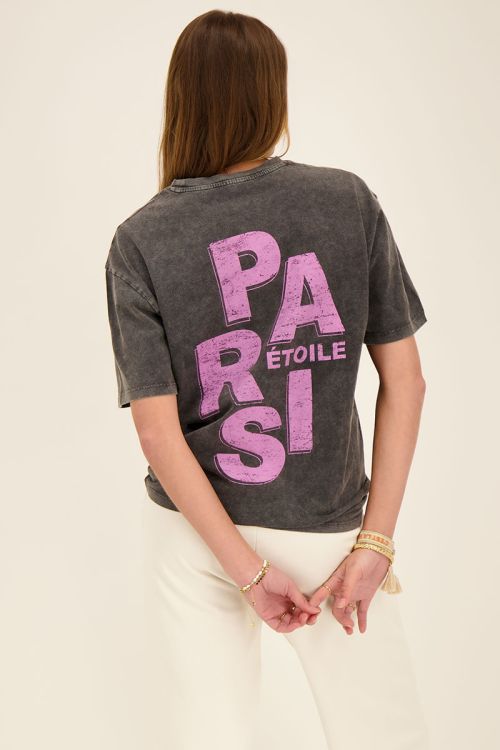 T-shirt Paris acid wash