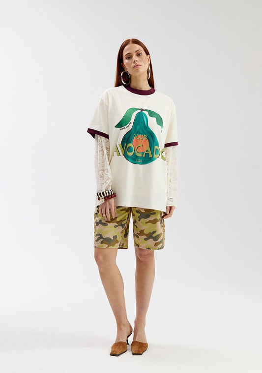 Tshirt Club avocado SS - Écru