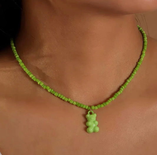 Gummy Bear Necklace -  green