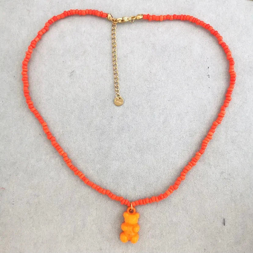 Gummy Bear Necklace -  orange